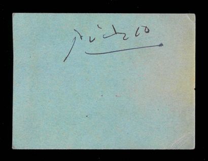 Pablo PICASSO Pablo PICASSO. Signed piece. ½ p. in-8

Autograph signature on bristol... Gazette Drouot