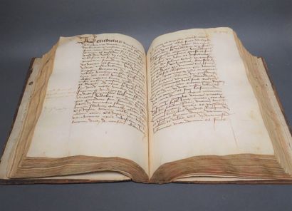 RHÔNE RHÔNE. Manuscrit du XVe siècle de 236 ff. (qq. blancs). In-4. Reliure du XVIIIe,...