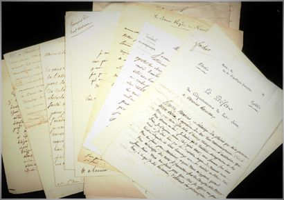 HISTOIRE HISTORY. Set of 12 letters (some of them addressed to M. de Lanneau, director...