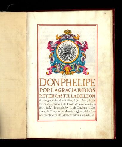 NOBLESSE ESPAGNOLE NOBLESSE ESPAGNOLE. Manuscrit sur vélin du XVIIIe, en espagnol,...