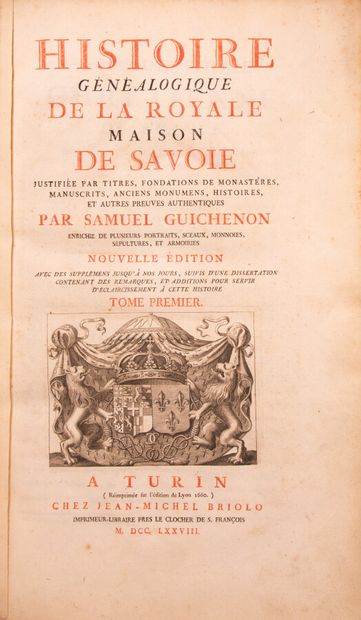 null Alpes - Savoie - Dauphiné - GUICHENON (Samuel). Histoire généalogique de la...