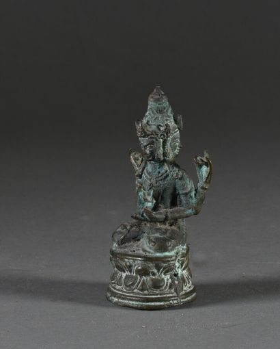 null TIBET - 20th century

Bronze Yamanta with four arms and three faces, seated...