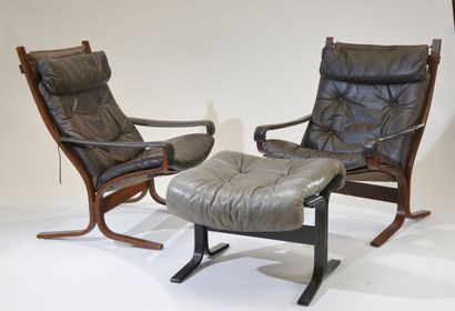 null Ingmar RELLING (1920-2002) - WESTNOFA Éditeur 

Paire de fauteuils modèle "Flex...
