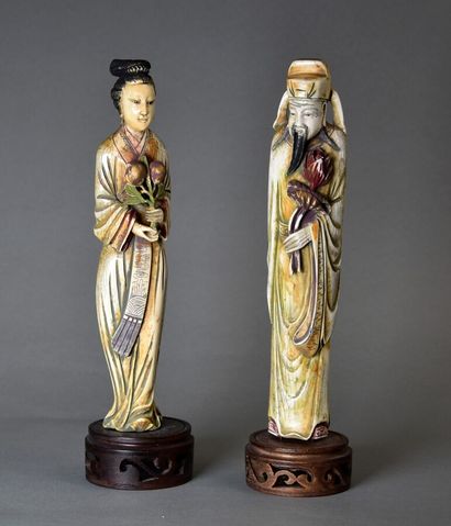 null CHINA - Early 20th century

Two ivory subjects

Circa 1930

H. 26 cm - Gross...