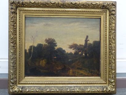 null 19th century FRENCH SCHOOL

Encampment at dusk

Oil on canvas

H. 57,5 cm -...