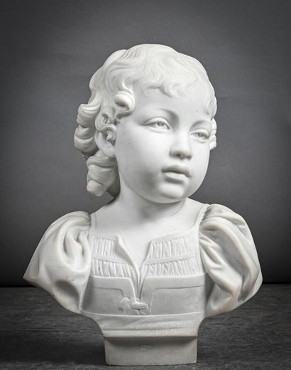 null A. ALLAR French school of the 19th century

Bust of a young girl

White marble,...