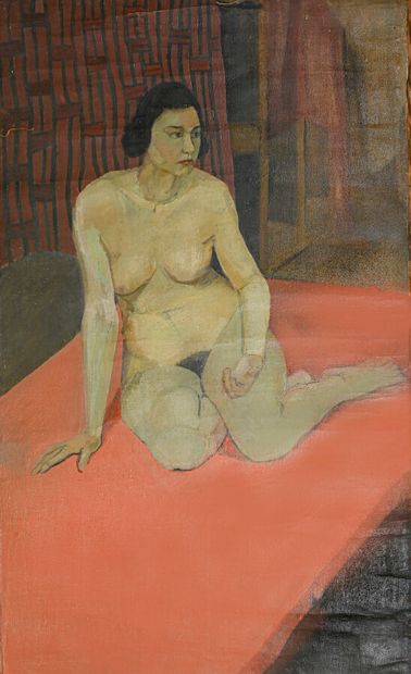  Émile LAFAMÉ (Émile BOGAERT, known as) (1934-2017) 
Nude with carpet, circa 1955...