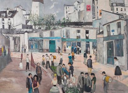 Marcel CHARBONNEL (1901-1981) 
Le premier mai rue de la Mare, Paris, Belleville...