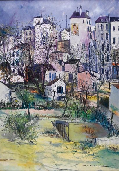  Marcel CHARBONNEL (1901-1981) 
Spring in Pantin 
Oil on canvas, signed lower right...