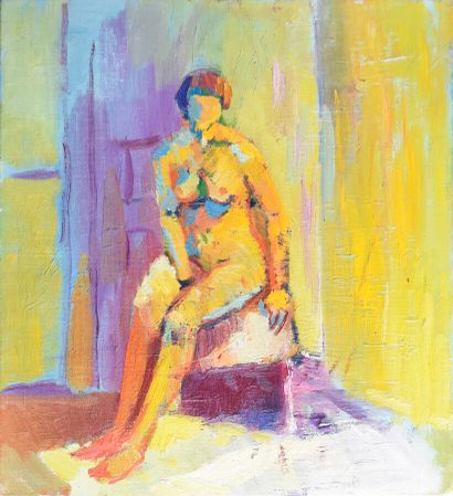  Émile LAFAMÉ (Émile BOGAERT, known as) (1934-2017) 
Nude, 1965 
Oil on canvas, titled...