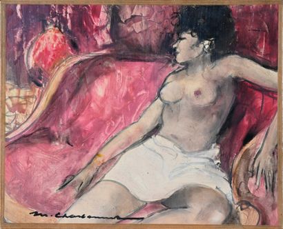 null Marcel CHARBONNEL (1901-1981)

Nude with a red sofa

Oil on paper, pasted on...
