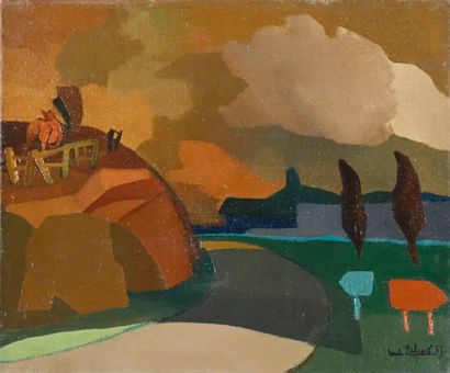  Émile LAFAMÉ (Émile BOGAERT, known as) (1934-2017) 
The horse, 1967 
Oil on canvas,...