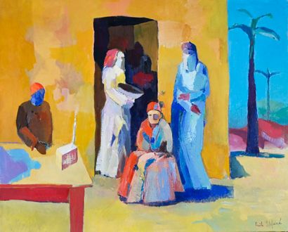  Émile LAFAMÉ (Émile BOGAERT, known as) (1934-2017) 
Moroccan Scene, 1983 
Oil on...