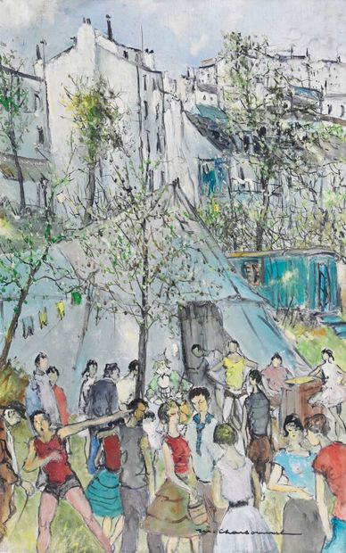  Marcel CHARBONNEL (1901-1981) 
The marquee, Paris-Rosny, 1960 
Oil on canvas, signed...