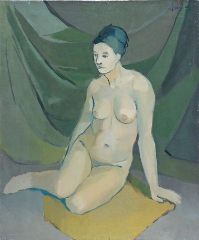 null Émile LAFAMÉ (Émile BOGAERT, known as) (1934-2017)

Green Nude, 1966

Oil on...