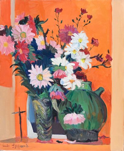 null Émile LAFAMÉ (Émile BOGAERT, known as) (1934-2017)

The daisies, 1978

Oil on...