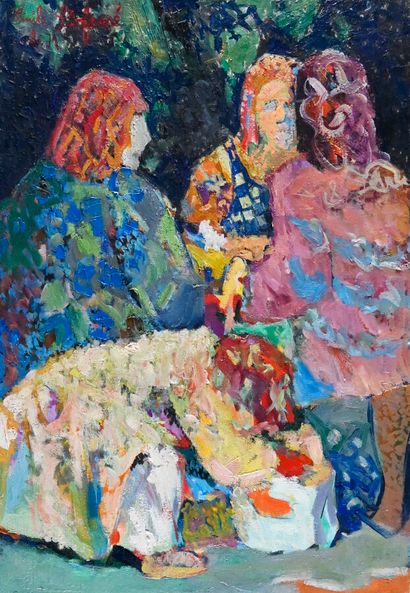  Émile LAFAMÉ (Émile BOGAERT, known as) (1934-2017) 
The Women, 1971 
Oil on canvas,...