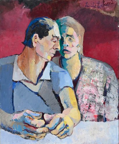  Émile LAFAMÉ (Émile BOGAERT) (1934-2017) 
The struggles, 1985 
Oil on canvas, signed...