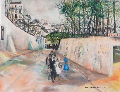  Marcel CHARBONNEL (1901-1981) 
The suburban wedding, Montmartre, 1962 
Oil on canvas,...
