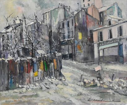  Marcel CHARBONNEL (1901-1981) 
Building site, impasse Boulan, Paris, 1958 
Oil on...