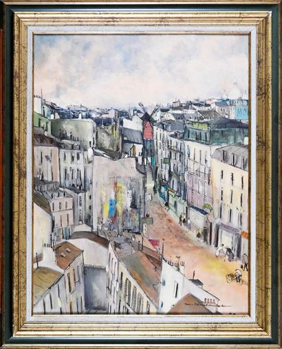  Marcel CHARBONNEL (1901-1981) 
Rue Tholozé (view from above), Paris, 1960 
Oil on...