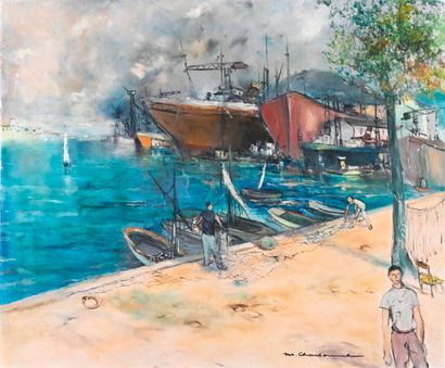 null Marcel CHARBONNEL (1901-1981)

Le chantier maritime à La Ciotat

Huile sur toile,...