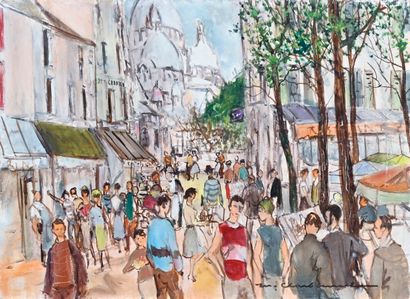  Marcel CHARBONNEL (1901-1981) 
Sunday at the Place du Tertre [Montmartre, Paris]...