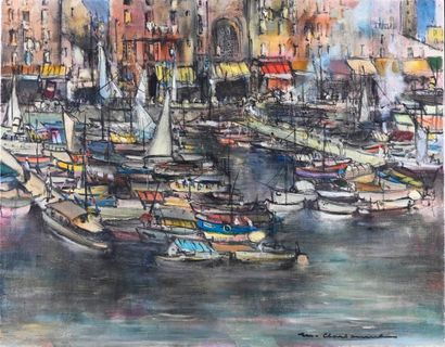  Marcel CHARBONNEL (1901-1981) 
The Quay of Rive Neuve, Marseille, 1963 
Oil on canvas,...