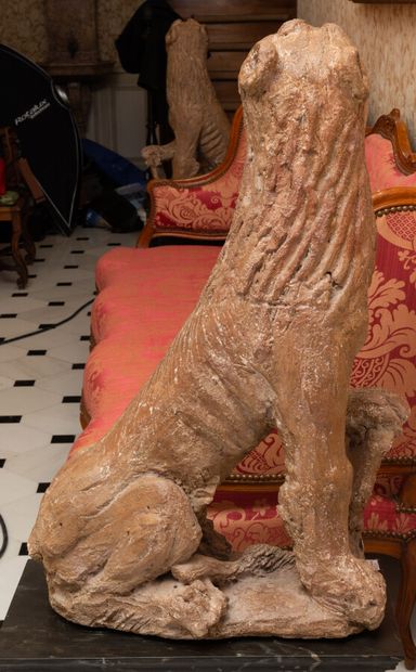 null Probablement Italie du NORD, XVIe siècle

Paire de lions porte-écusson 

Sculptures...