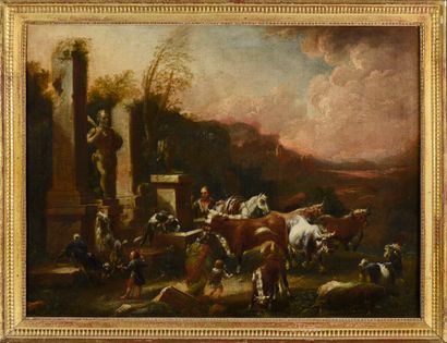 null Johann Heinrich ROOS (1631-1685)

Troupeaux au repos 

Paire de toiles 

H....