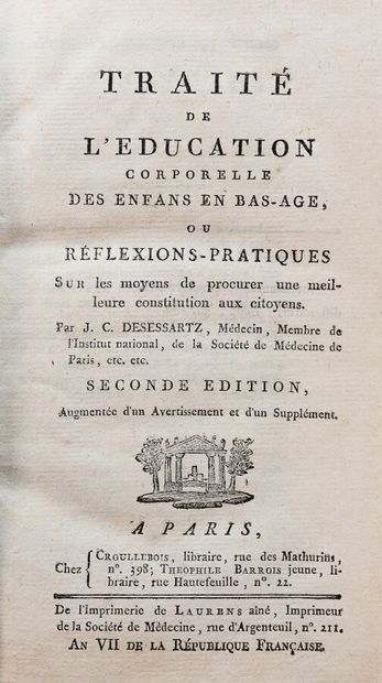 null DESESSARTZ (Jean-Charles). TREATY ON THE CORPORAL EDUCATION OF CHILDREN IN LOW...