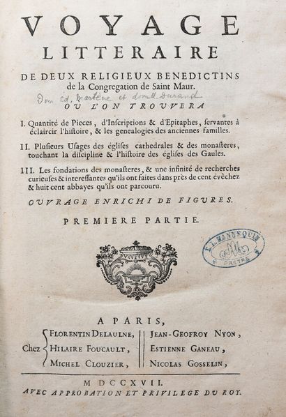 null [MARTÈNE (E) - DURAND (Ursin)]. THE FIRST OF THESE IS A BOOK OF THE SAME NAME,...