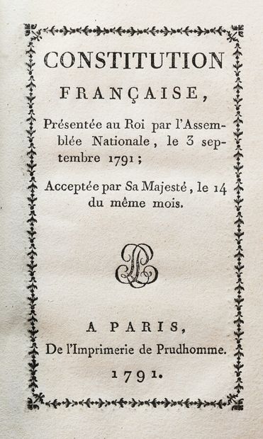 null FRENCH CONSTITUTION (The), presented to the King by the National Assembly on...