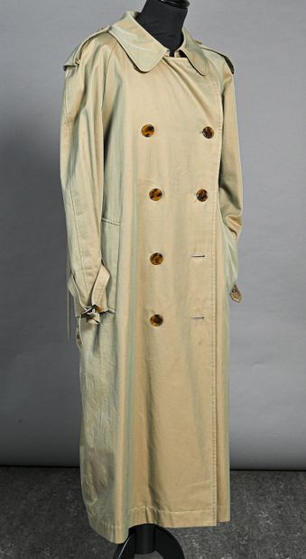 Yves SAINT LAURENT Rive Gauche Trench-coat en gabardine de coton kaki-irisé, petit...