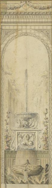 null École FRANÇAISE du XVIIIe siècle

Projet de fontaine intérieure

Aquarelle,...