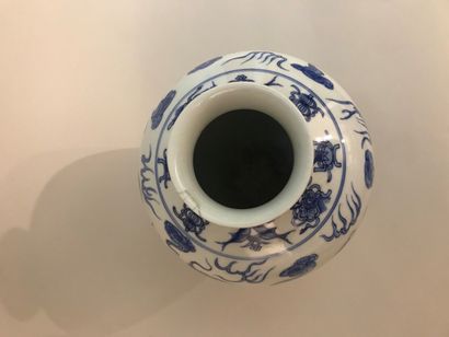 null CHINE, XXe siècle

Un vase à décor en bleu et blanc de dragons

H. 29 cm 

Accident...