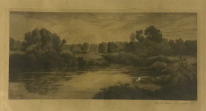 null Ecole du XIXe siècle

Vues de fleuves

Deux eaux-fortes, sous verre

H. 14 cm...