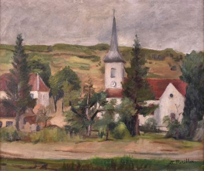 null Étienne MORILLON (1884-1949)

Vue de village du Beaujolais au clocher

Huile...