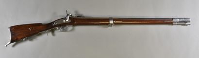 null FRANCE

Rifle of rampart 

Wooden frame with long barrel, butt plate with a...