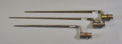FRANCE 
Set of three bayonets with socket...