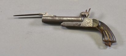 null FRANCE

Piston pistol with bayonet, engraved iron case, Renaissance wooden stock,...