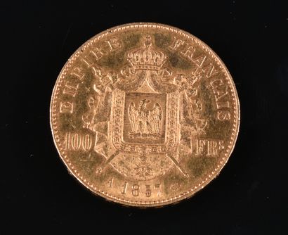 null FRANCE

Une pièce de 100F or Napoléon III, tête nue, 1857

Poids: 32,3 g