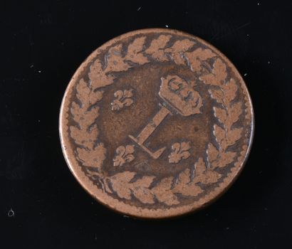 null Louis XVIII, 1 décime en bronze, 1815 BB, TB