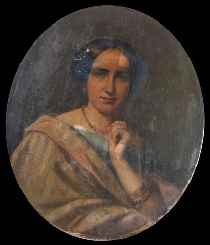 null Camille CHAZAL (1825 - 1875)

Portrait de femme au collier

Huile sur toile,...