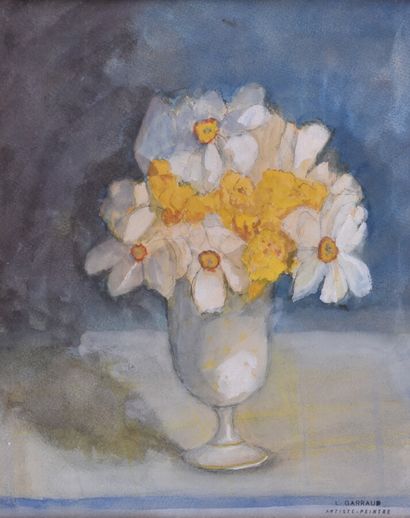 null Léon GARRAUD (1877-1961)

Fleurs dans un verre 

Aquarelle, cachet en bas à...