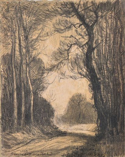 null André MANTELET-MARTEL (XIXe)

Le chemin forestier

Fusain, daté 1933 

H. 20...