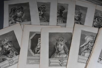 null [PAYS-BAS]. 34 estampes de portraits (peut-être issues de l'Histoire générale...