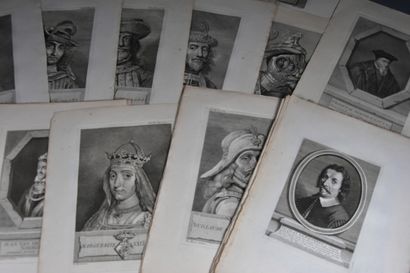 null [PAYS-BAS]. 34 estampes de portraits (peut-être issues de l'Histoire générale...