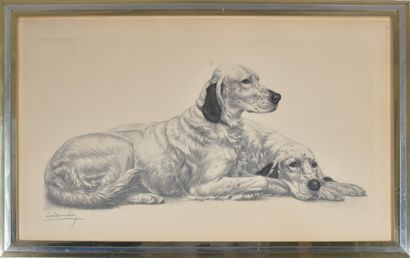 null Léon DANCHIN (1887-1938)

Deux chiens

Lithographie signée dans la planche et...