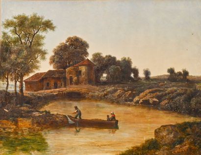 null Agathe ROUILLIET( XIXe siècle)

Pêcheur et sa famille sur une barque

Huile...
